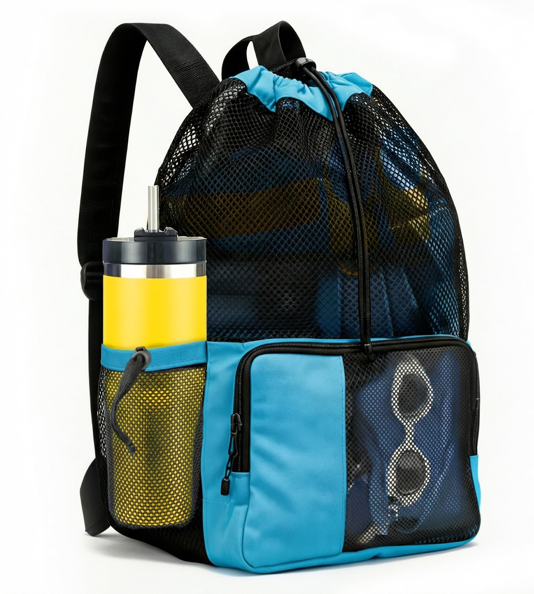 Photo 1 of RUENVUE Mesh Swim Bag Drawstring Backpack 20L