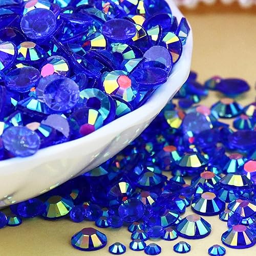 Miniatura 1 de Briskbloom 3000 diamantes de imitación con parte trasera plana, diamantes de imitación AB de parte trasera plana de 0.079 in, 0.118 in, 0.157 in,