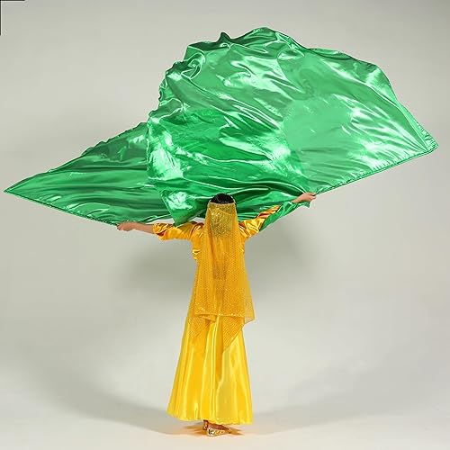 Miniatura 5 de MUNAFIE Juego de adoración 2 banderas + varillas + bolsa - banderas de baile e iglesia - verde