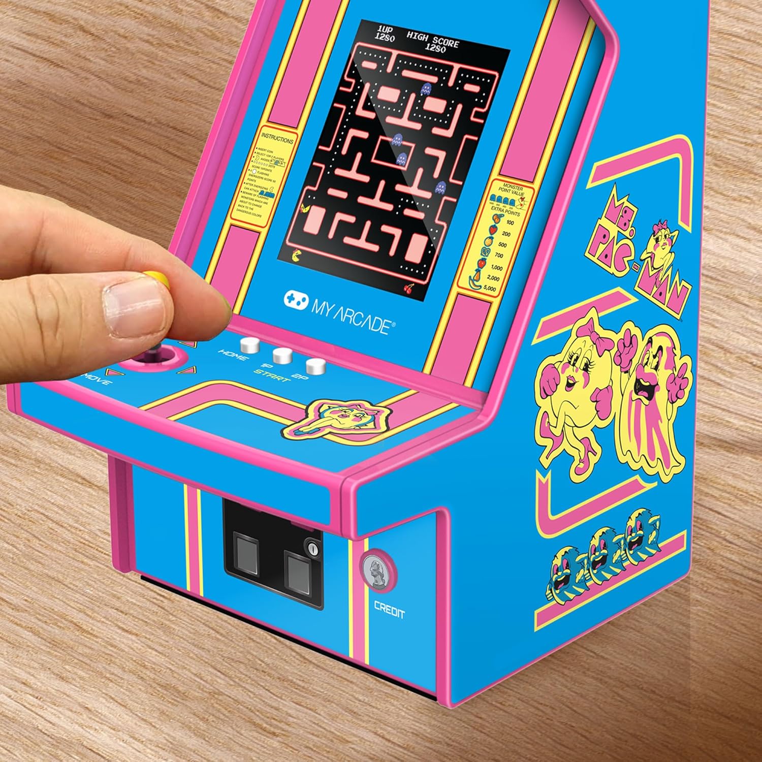 My Arcade Ms. Pac-Man Micro Player Pro: Classic Arcades 6.75" Screen, Retro Gaming, Video Game Collectibles