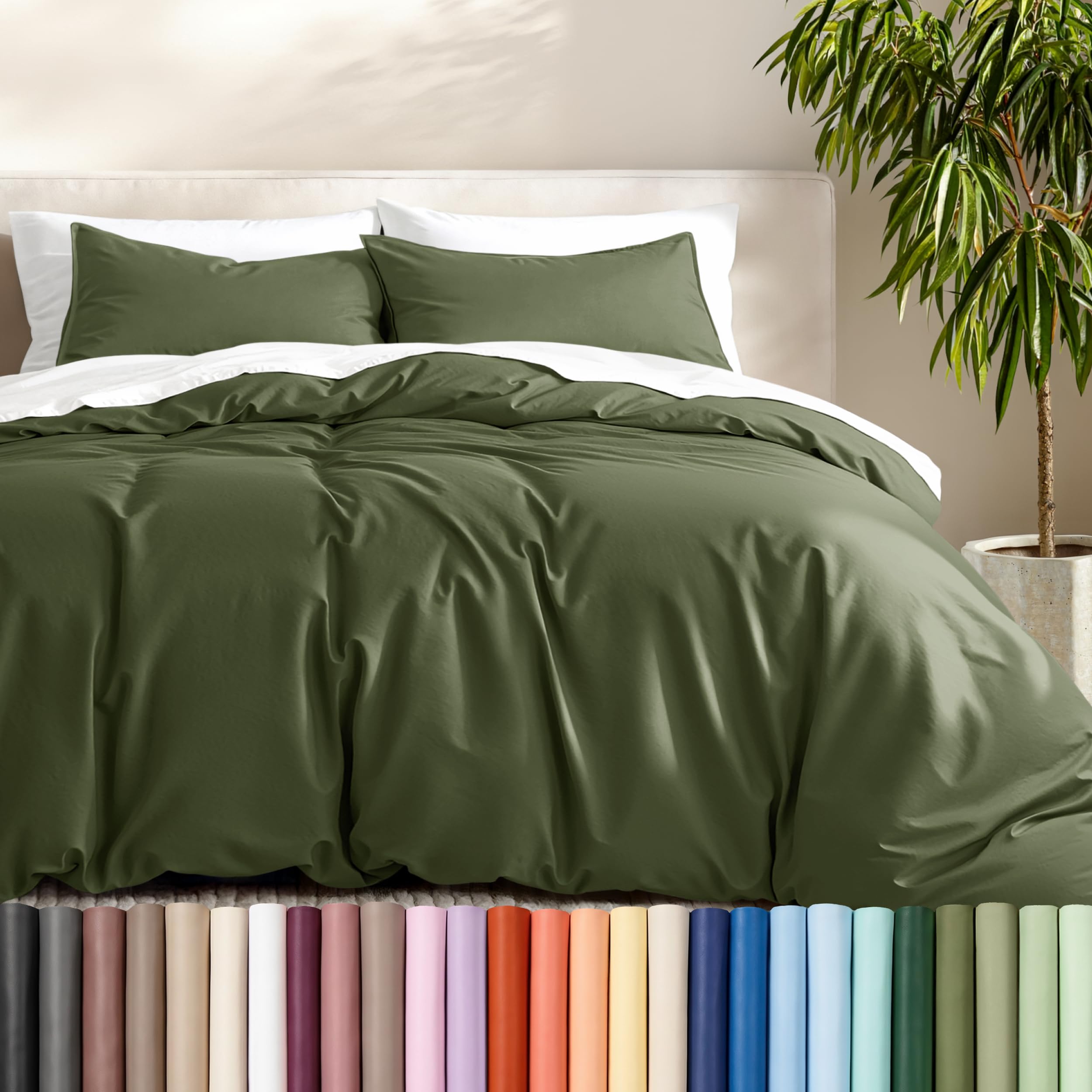 Bare Home Bedding Duvet Cover Extra Long Size - Premium 1800 Super Soft Collection - Lightweight, Cooling - Soft Breathable Bedding Duvet Cover (Twin/Twin XL, Cypress) — image 1