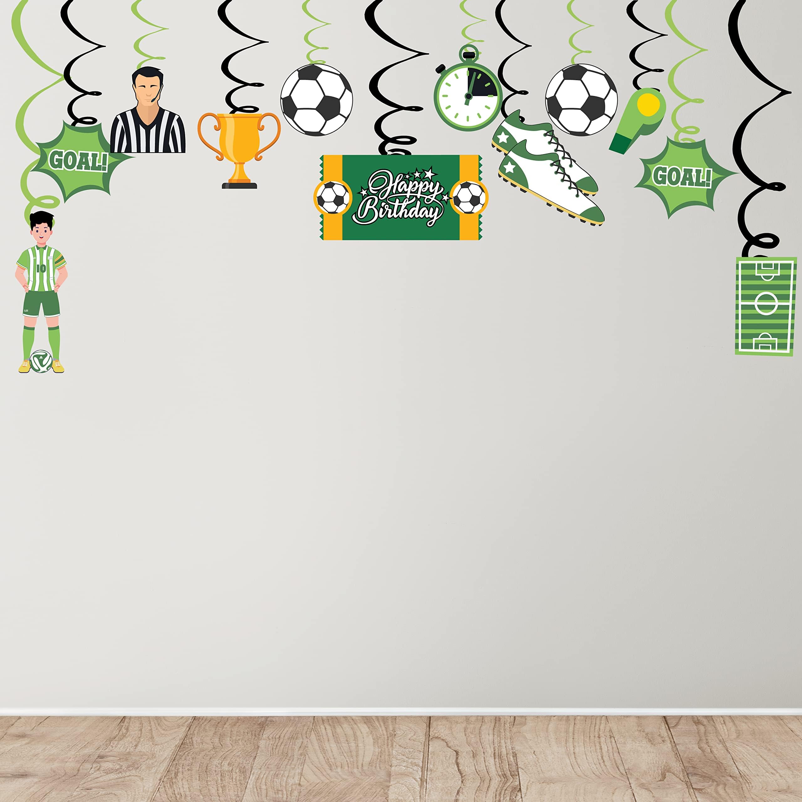 Football Theme Party Supplies (8 Pcs Swirl Cutouts, 8 Pcs Swirl Ribbons) - For Game Day, And Football Birthday Party Decorations,Party Supplies Themed Swirls,Multicolor