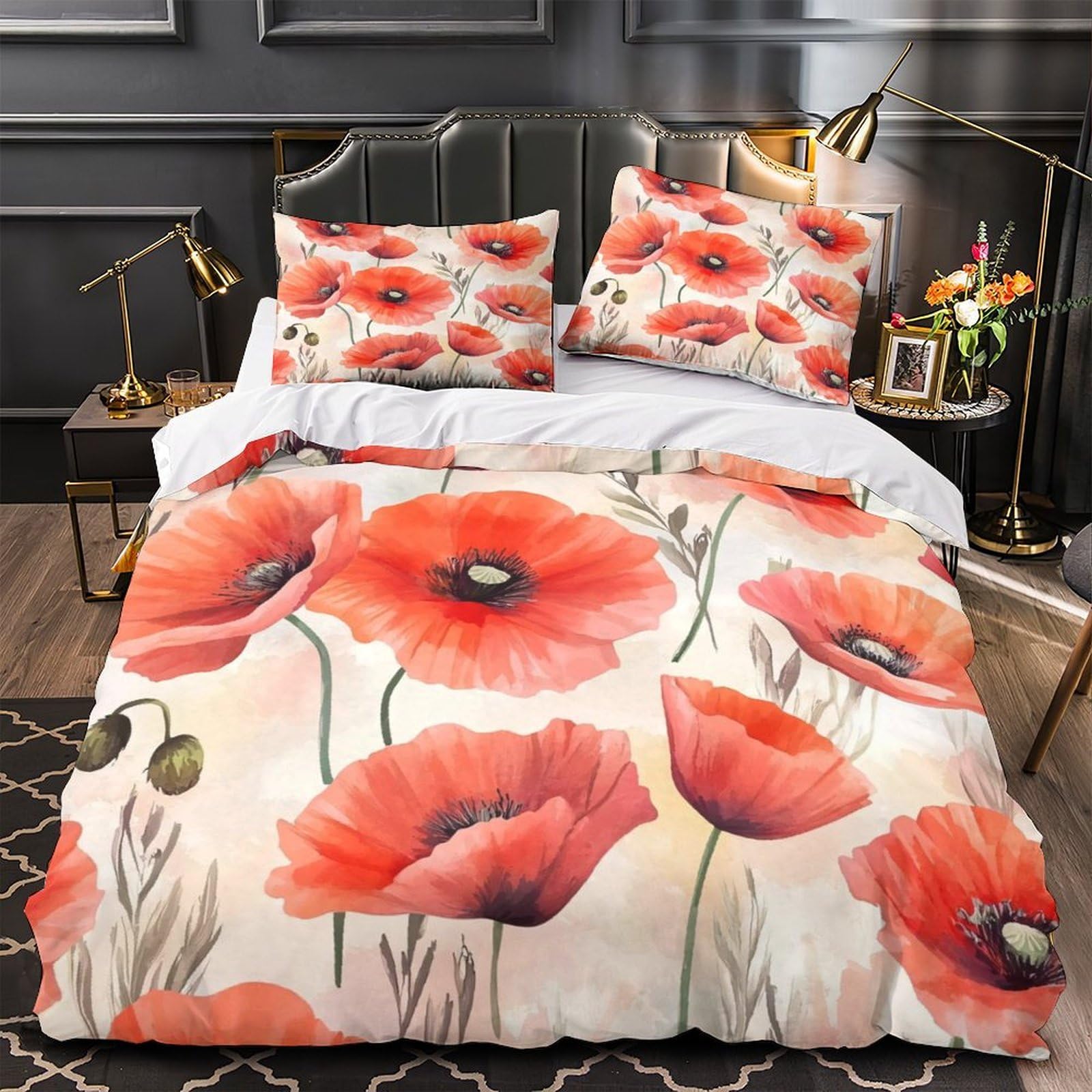 Housse de couette motif floral aquarelle pour une chambre romantique et douce