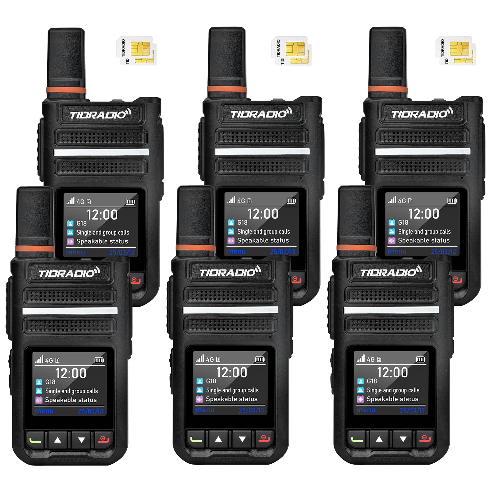 Photo 1 of TIDRADIO TD-G18 Walkie Talkie 4G LTE POC Radio (6-Pack)