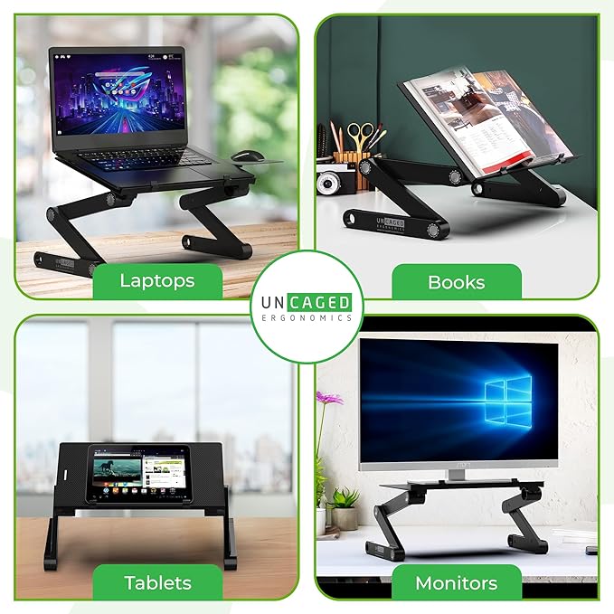 Soporte Ajustable para Portátil WorkEZ de Aluminio Negro miniatura 7