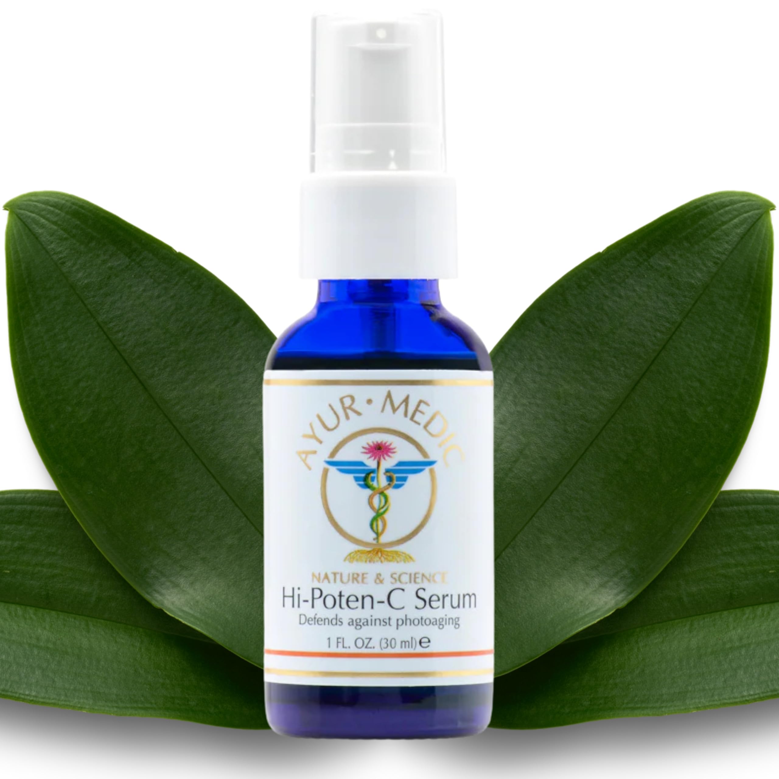 Ayur Medic Hi-Poten-C Serum Vitamin C Serum for Face, With Stable Vitamin C (Tertrahexyldecyl Ascorbate), Neossance Squalane, Vitamin E. For Dark Spots, Hydration Sun Damage, Fine Lines and Wrinkles.