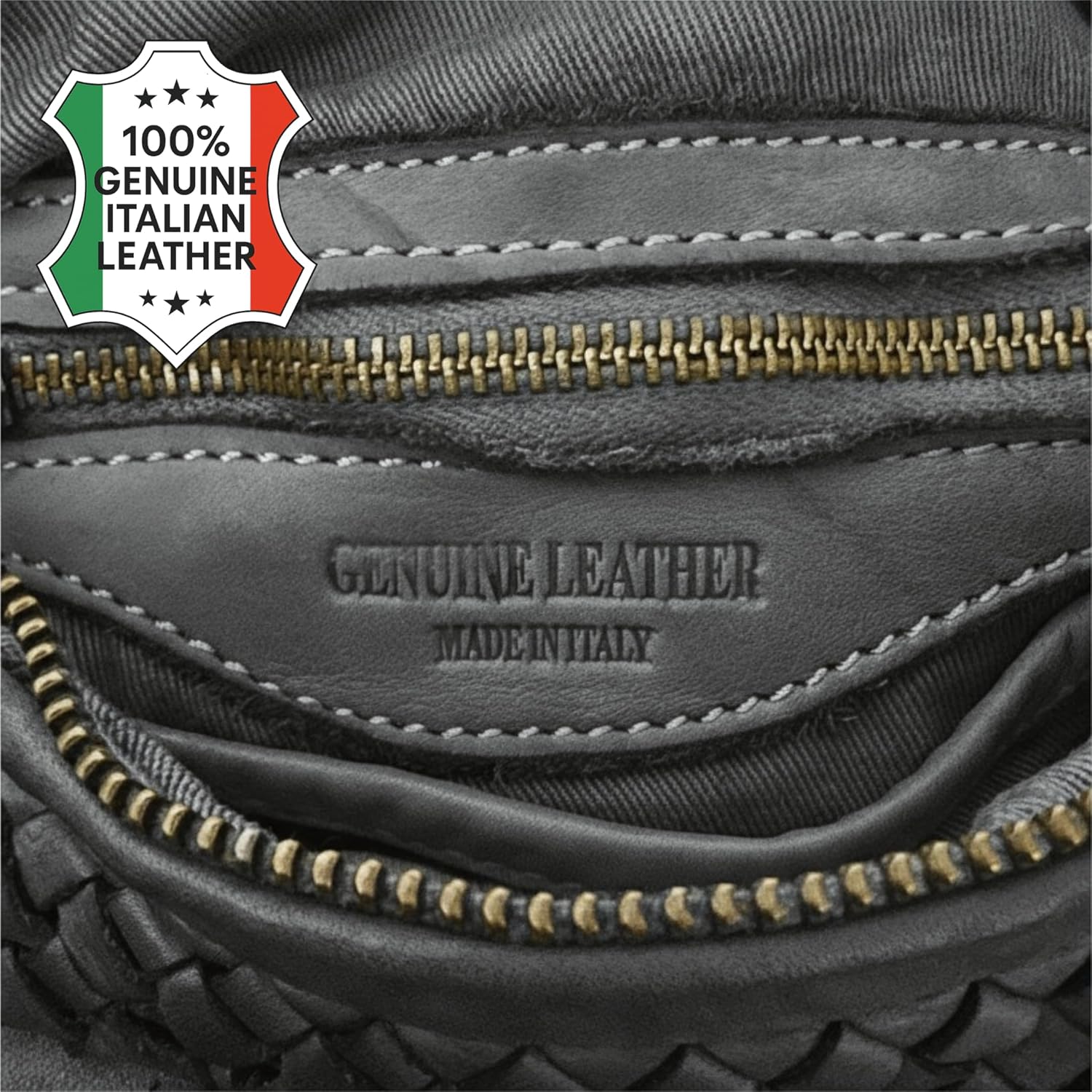 Italian Genuine Leather Crossbody Bag for Women - Handcrafted Calfskin Italian Leather Purses for Women Adjustable Strap
