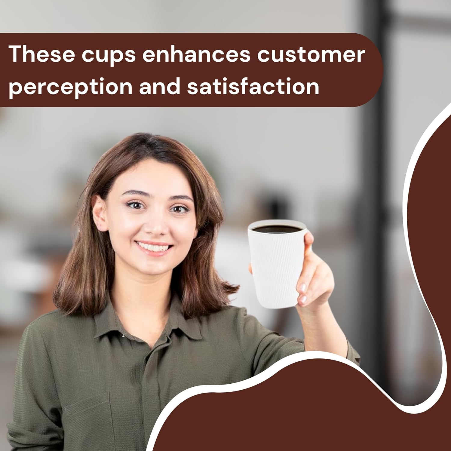 16oz Double Wall Ripple White Paper Coffee Cups- Pack of 25ct