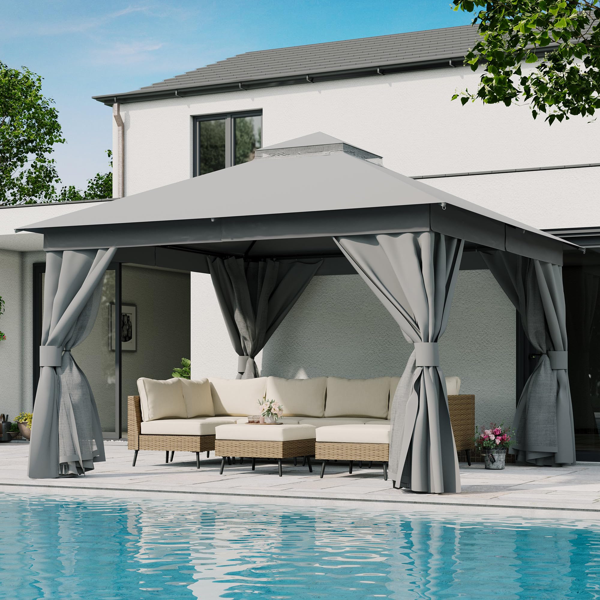 LAUSAINT HOME 12x12 Gazebo Canopy