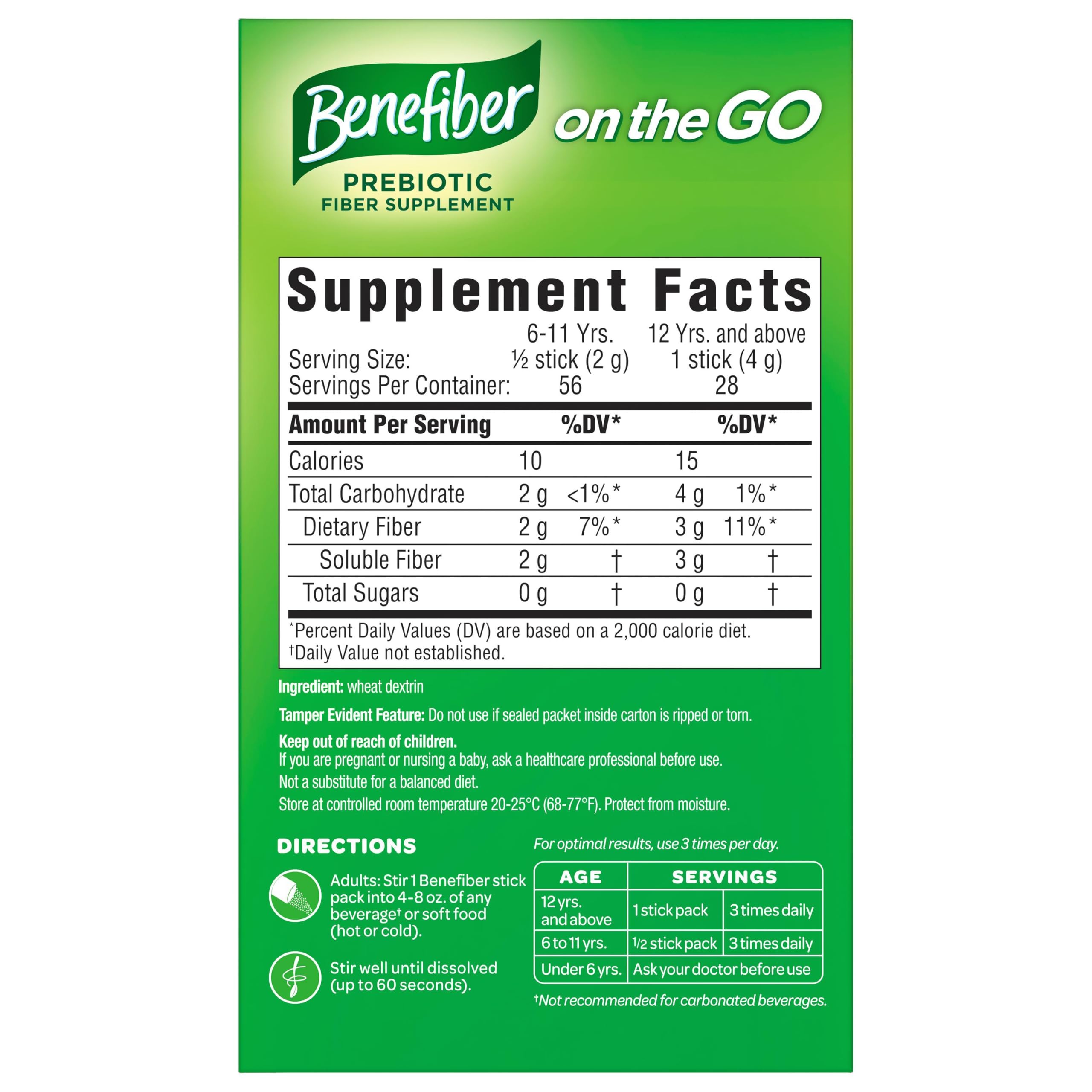 Benefiber Prebiotic Fiber Supplement Powder, Unflavored, 28 Stick Packs — Amazon image 16
