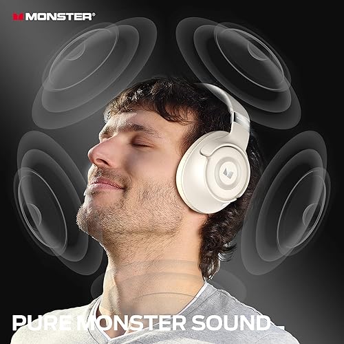 Miniatura 2 de Monster Persona SE ANC Auriculares con cancelación activa de ruido, auriculares inalámbricos Bluetooth sobre la oreja, tiempo de reproducción de 60