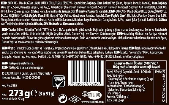 Meat Burçak Bun Herb Salted Biscuit 3 x 91 g 2 pack