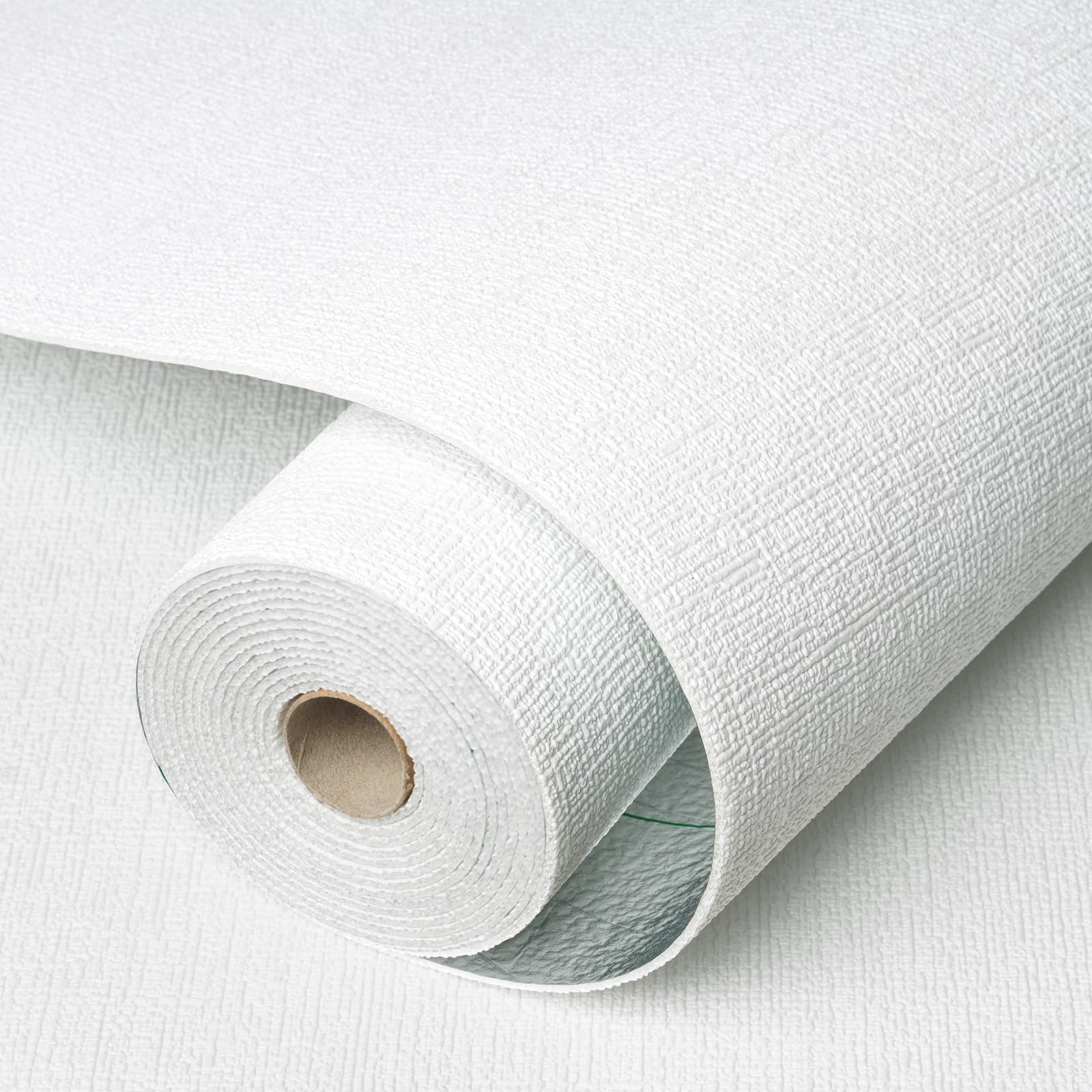 LaCheery Extra Thick Peel and Stick Wallpaper for Textured Walls White Textured Wallpaper Self Adhesive Foam Wall Paper for Bathroom Bedroom Living Room Wall Cover Waterproof PVC Sheet Roll 17.5"x118"