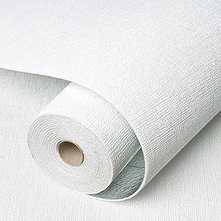 LaCheery Extra Thick Peel and Stick Wallpaper for Textured Walls White Textured Wallpaper Self Adhesive Foam Wall Paper for Bathroom Bedroom Living Room Wall Cover Waterproof PVC Sheet Roll 17.5"x118"