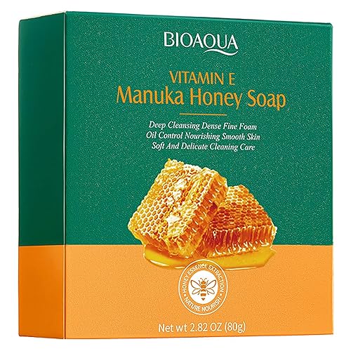 BIOAQUA Vitamina E Manuka Miel Jabón de Espuma de Limpieza Profunda Control de Aceite Naturaleza Nutritivo Suave Hidratante Piel 80g  2.82oz