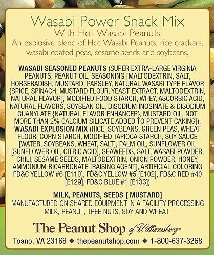 Miniatura 4 de The Peanut Shop of Williamsburg Wasabi Power Snack Mix, lata de 8 onzas