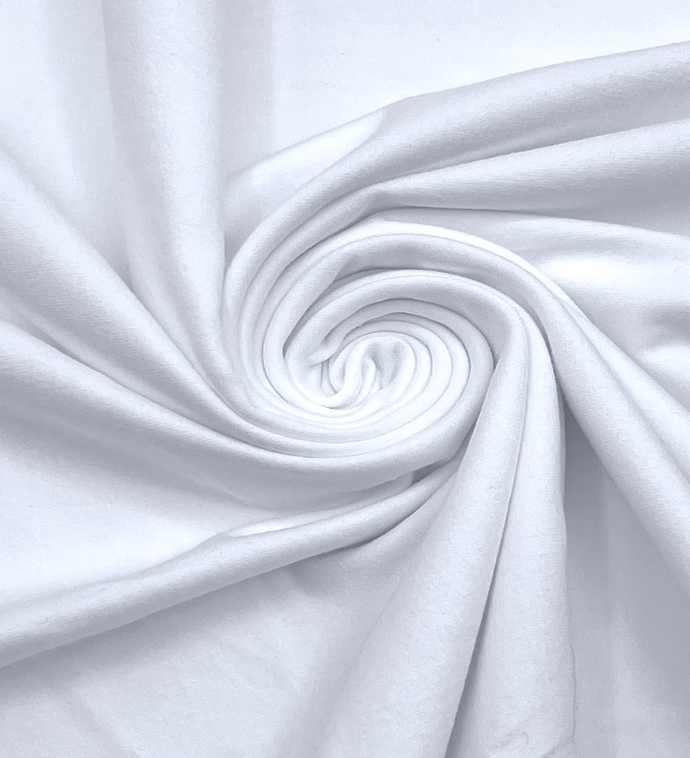 EOVEA - Cotton Spandex Fabric by The Yard - 4 Way Stretch Jersey Knit - Spandex & Cotton T-Shirt Fabric - Lightweight, Breathable - 60" Wide Roll| 10 oz(White, 5 Yards)
