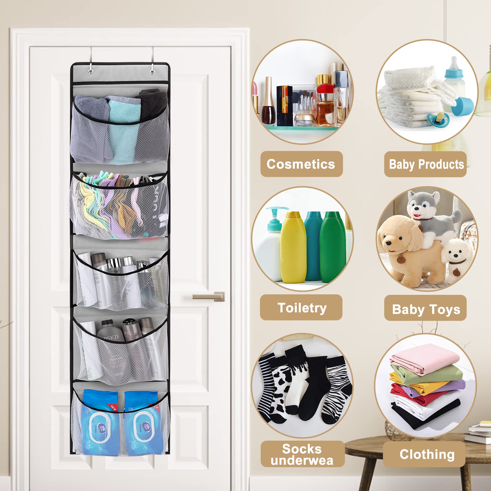 Organizer Armadio Da Appendere - 2 Pezzi, Tasche In Rete, Ganci, Per Calzini, Biancheria, Giocattoli