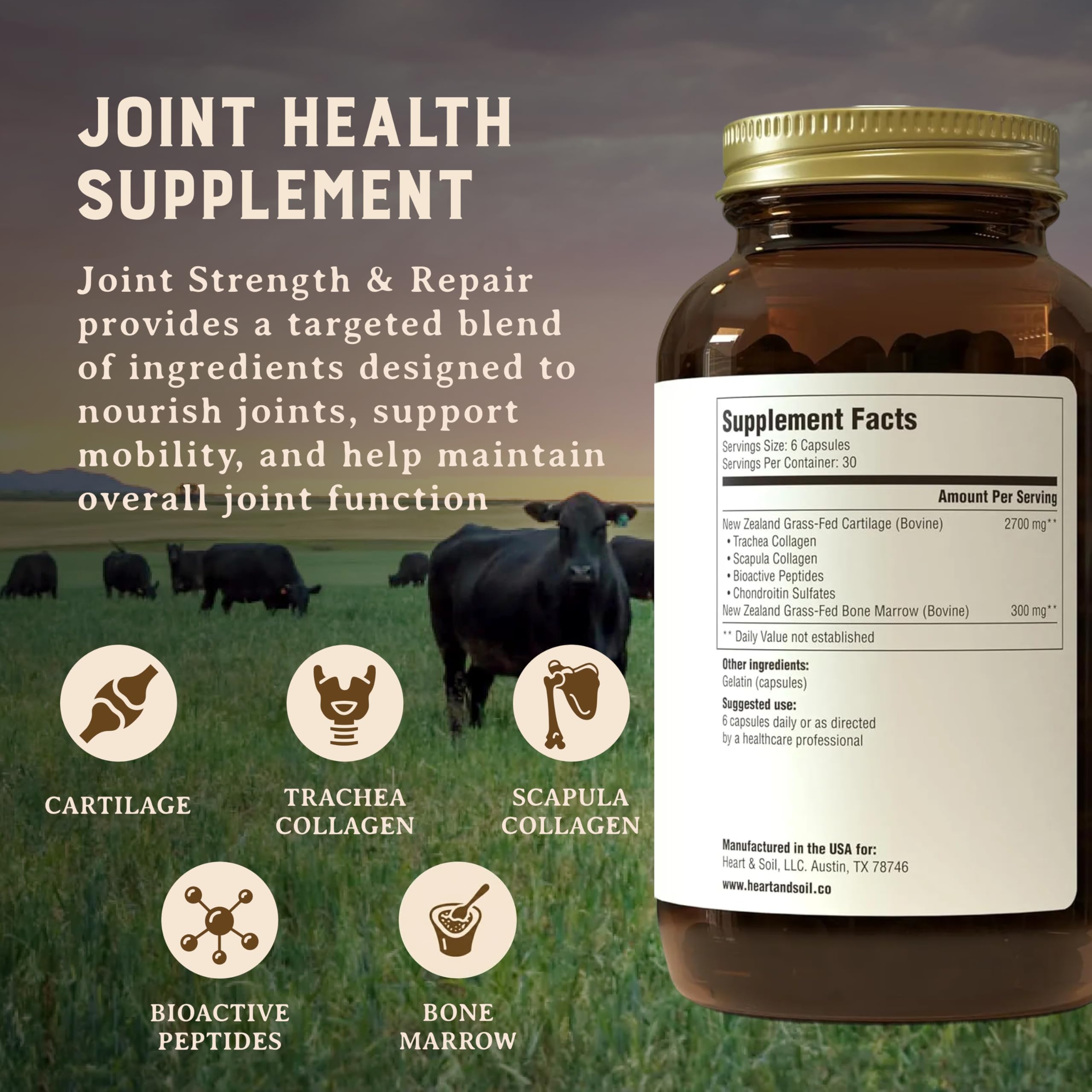HEART & SOIL Joint Support Supplement, 180 Capsules — Amazon image 8