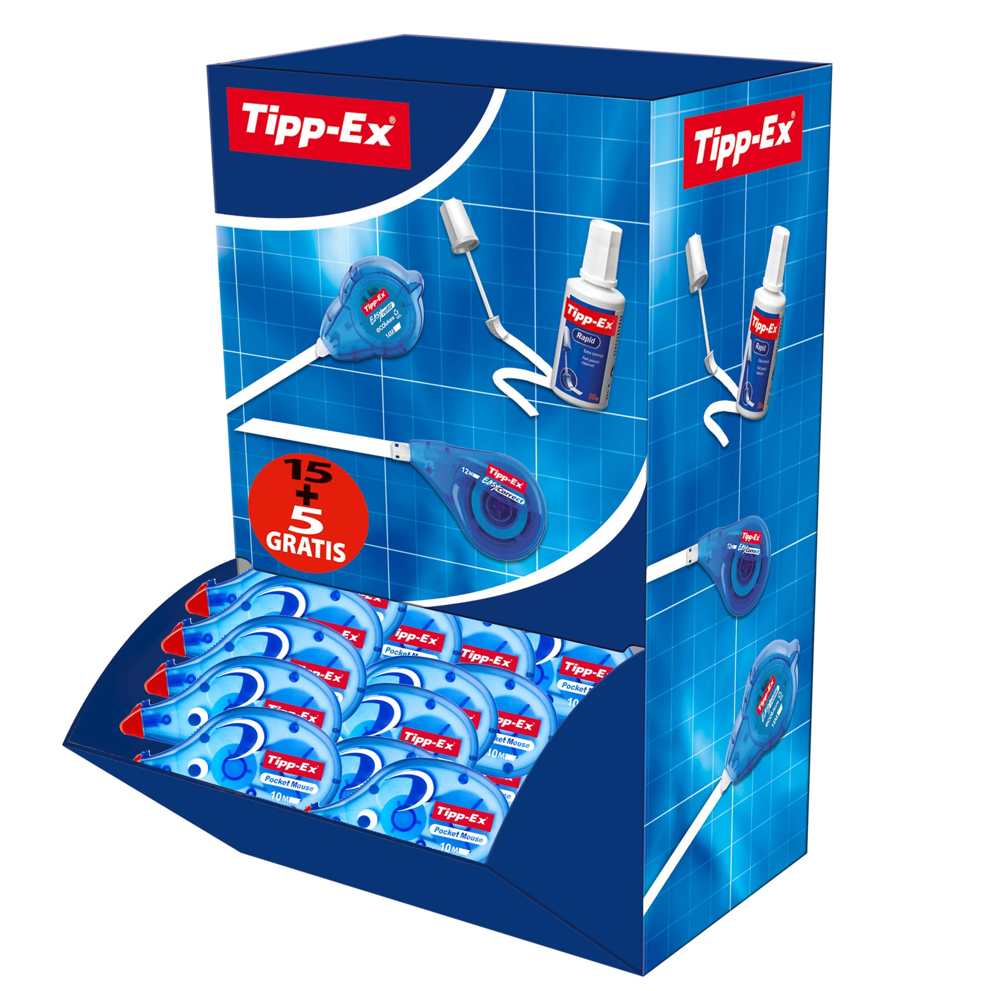 Value Pack - Korrekturroller Pocket Mouse - 4,2 mm x 10 m - Tipp-Ex - 15+5 Stück
