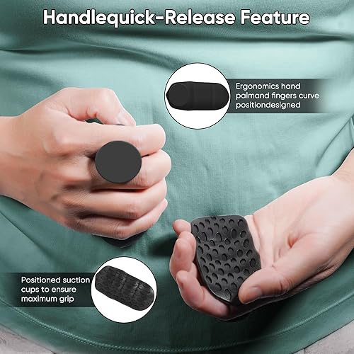 Miniatura 2 de 4 empuñaduras ergonómicas de goma para levantamiento de pesas, guantes de entrenamiento para hombres y mujeres, almohadillas de agarre de mano para