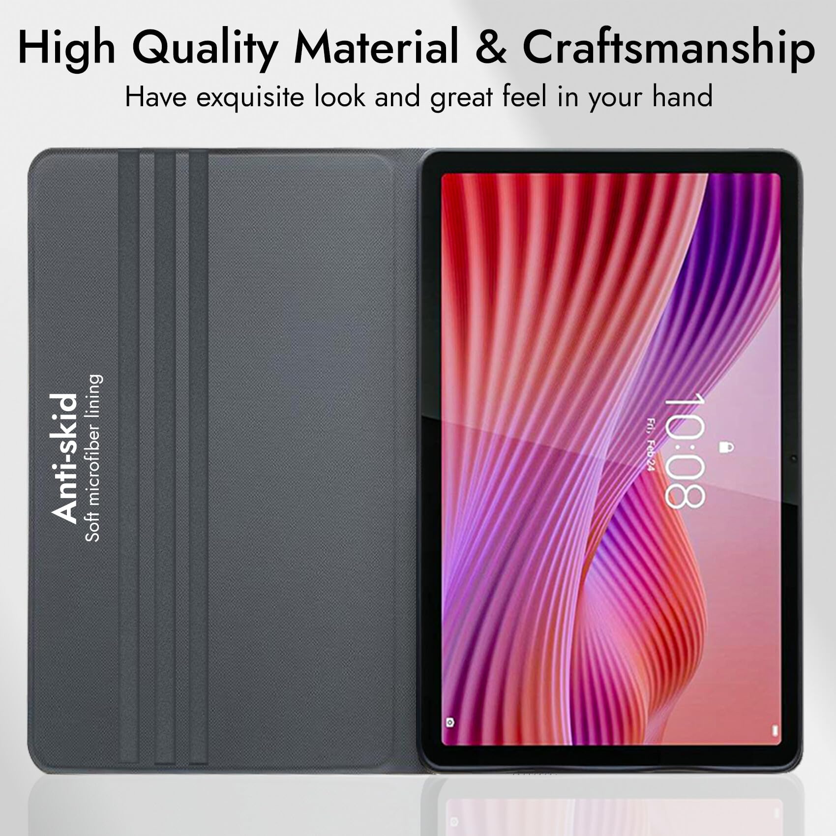 Robustrion Cover for Lenovo Tab 10.1 inch 2025 Cover Case, Deer Flip Cover Case for Lenovo Tab 10.1" Tablet Cover TB-311FU/311XU - Black — Amazon image 4