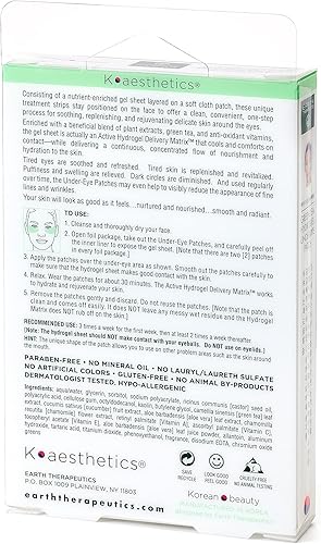 Miniatura 2 de Earth Therapeutics Parche de recuperación debajo de los ojos de hidrogel - Reduce arrugas, ojos hinchados, ojeras - Revitaliza y refresca tu piel -
