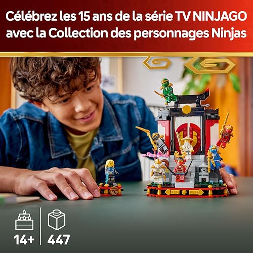 LEGO NINJAGO Ninja Character Display 15th Anniversary - Monastery Gate Model Kit w/ 8 Collectible Minifigures & Swords - Nostalgic Gift for 14+ Year Old Boys & Adult Fans - 71866 - 2