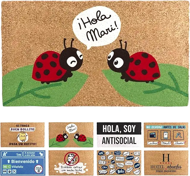 Felpudo Diseño Original Mariquitas - Fibra de Coco 40x70 cm