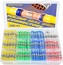 340PCS Solder Seal Wire Connectors-haisstronica Marine Grade Heat Shrink Wire Connectors-Butt Splice Wire Terminals for Marine,Electrical with Corrosion and Weatherproof(5Colors/5Sizes)