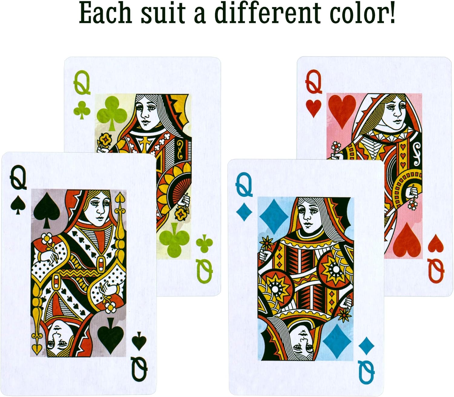 Let's Play Bridge | 6 Decks of Colorful, Watercolor Inspired Floral Playing Cards | Special Low-Vision 4-Color Index! | Classic Family Game Includes 25 Scorecards