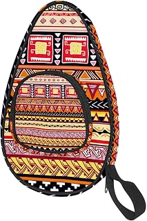 Funda para raqueta de tenis de mesa, estilo bohemio y bohemio, color rosa, bolsa para raquetas de tenis de mesa, bolsa de paleta con bolsa para 4-5 pelotas