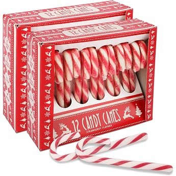 Christmas Candy Canes Strawberry Flavoured Sweets