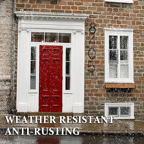 Miniatura 8 de Gibolin - Números de casa para exteriores, 5 pulgadas, metal flotante negro, números de dirección modernos, decoración de buzón de puerta de jardín,