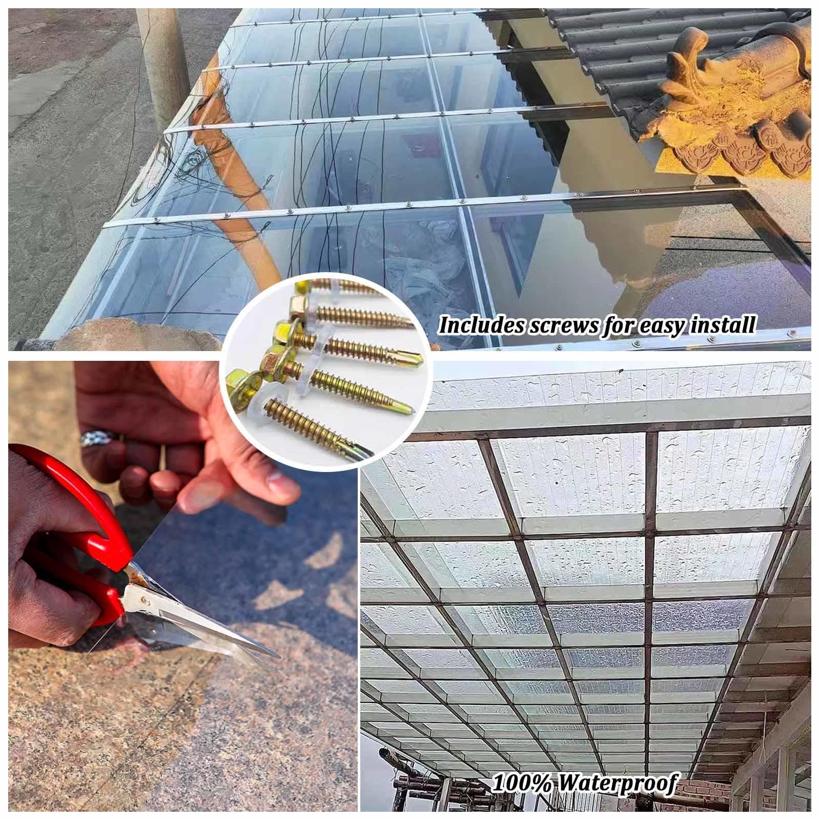 Paneles De Policarbonato Transparente Láminas para Techos De Plásticas,Placas De Iluminación Resistentes UV 1mm,Planchas De Vidrio Acrílico,Paneles De Repuesto para Techos Invernaderos,W×L-0.5x3m
