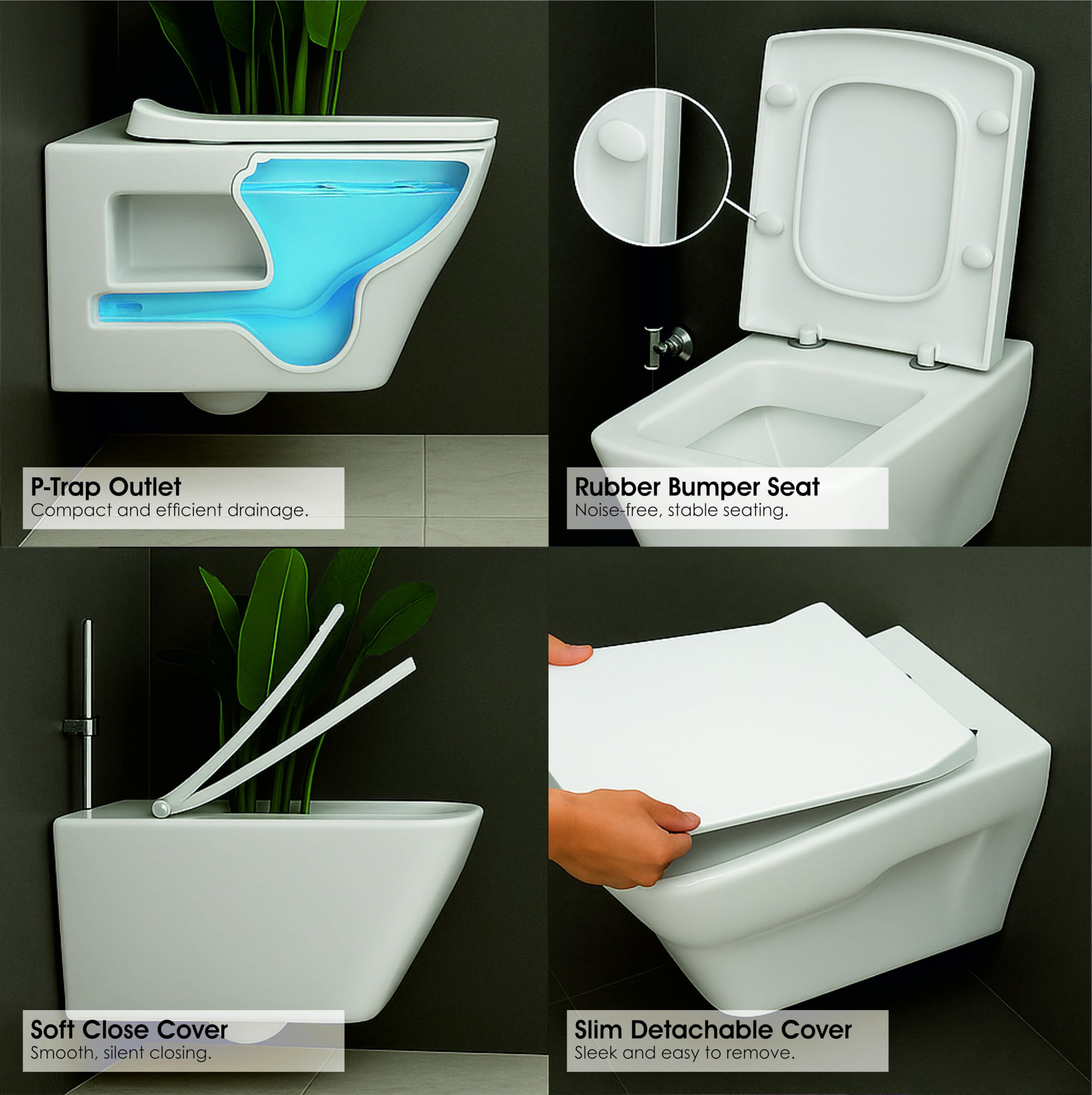 Wall Mounted Commode - Modern White Toilet -6 Wall Mounted Commode - Modern White Toilet -6