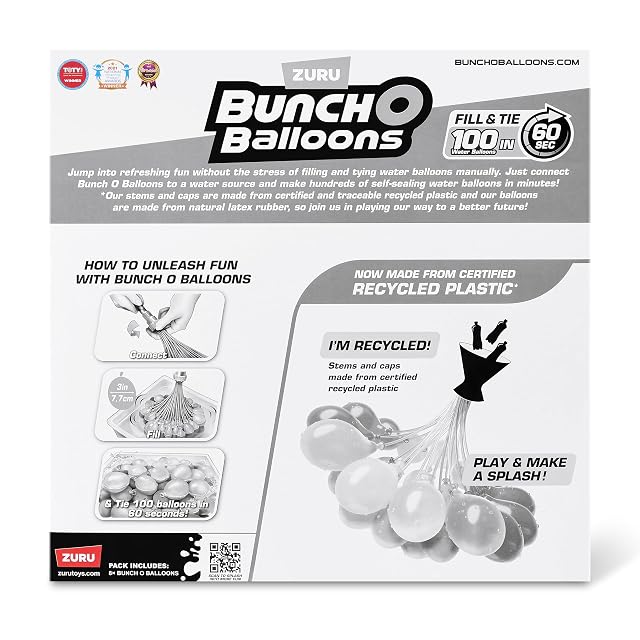 Foto 7 de 7 de BUNCH O BALLOONS Tropical Party Bunch O (paquete de 8) Más de 250 globos de agua autosellantes de llenado…