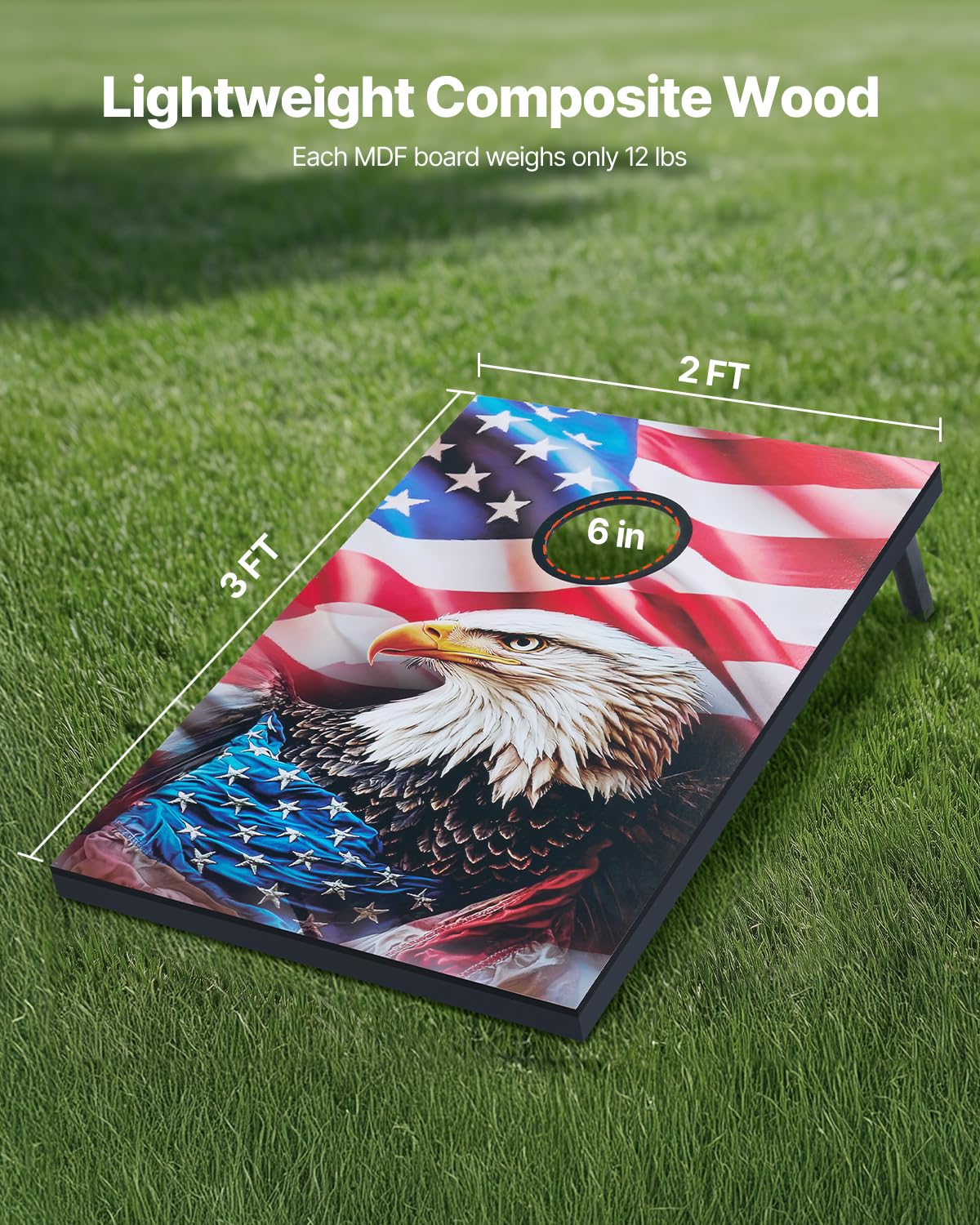 VEVOR Juego de Cornhole, Tablero de Lanzamiento Portátil de Madera MDF, Ideal para Adultos a Jugar en Interiores y Exteriores, con 8 Bolsas de Frijoles y Estuche de Transporte, 900 x 600 x 39 mm