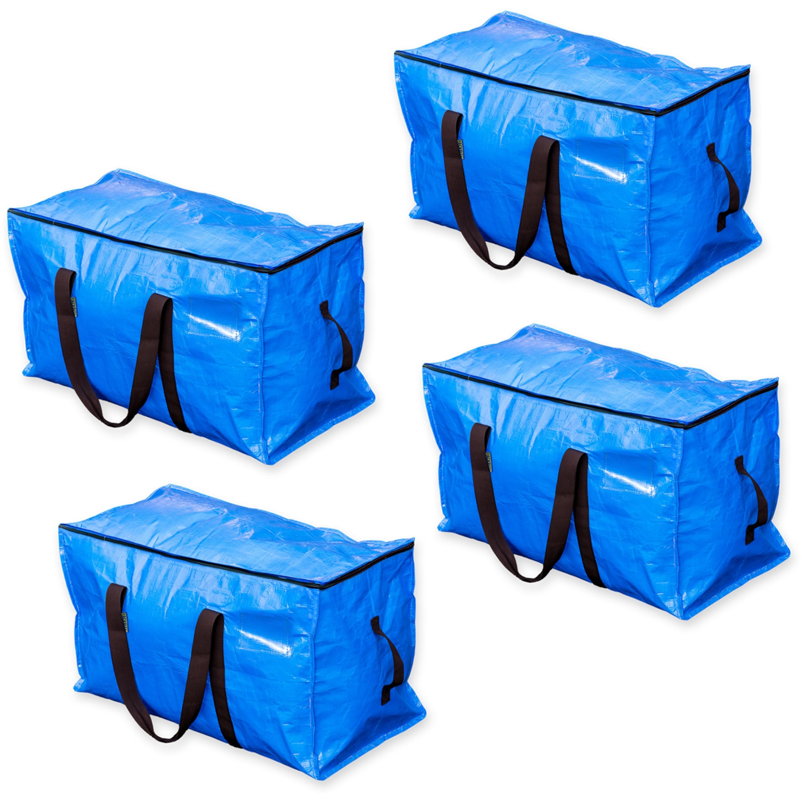 PackRite Blue Moving Bags Heavy Duty Extra Large Storage Bags with Zipper and Handles, Moving Supplies Moving Storage Bags, 23 Gallon Capacity, 4 Pack