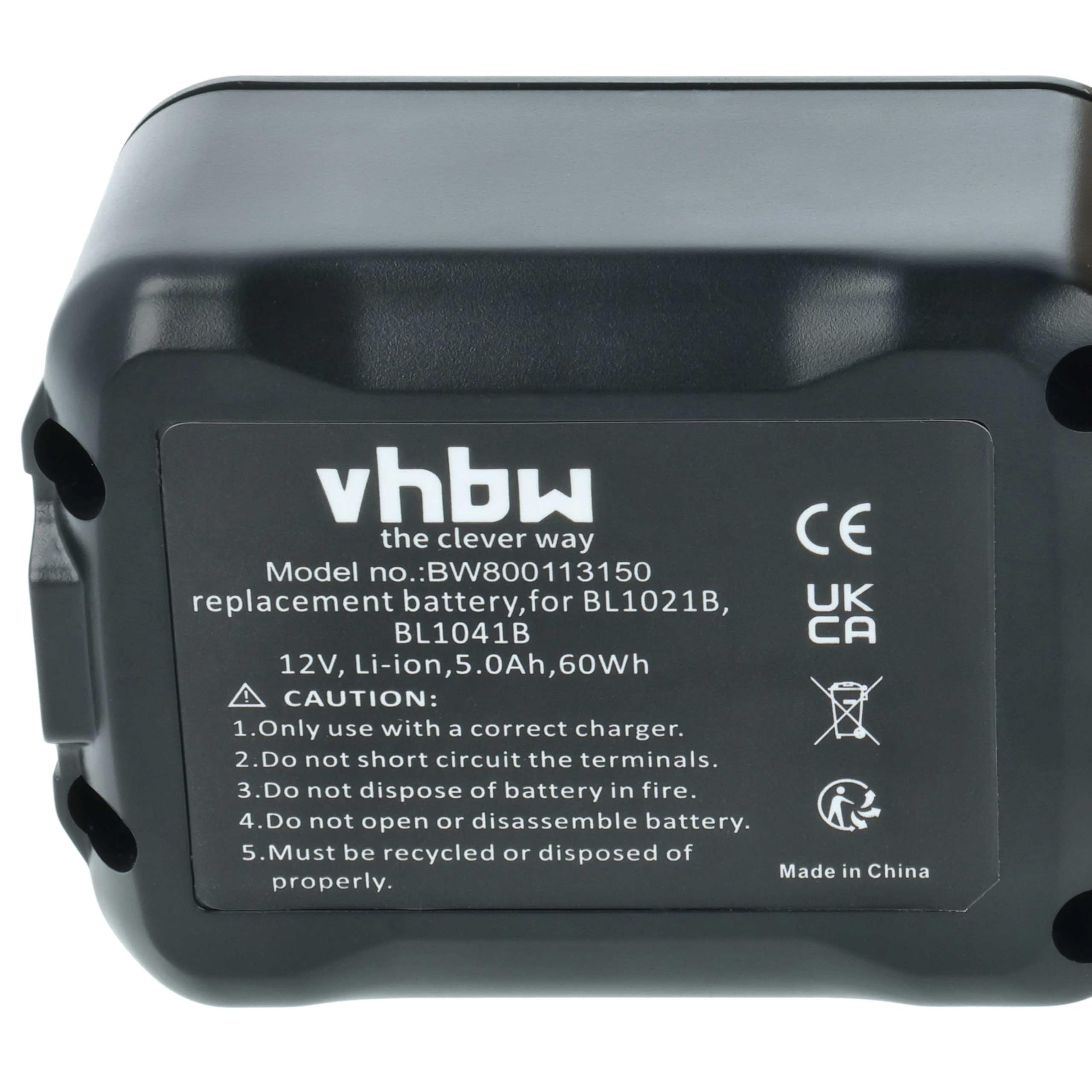 vhbw 2 x bateria kompatybilna z Makita PT354DWYJ, PT354DW, PT354DZ, RJ03Z, RJ03, PT354DZJ, PT354D, RJ03R1 elektronarzędzia (5000 mAh, Li-Ion, 12 V)