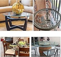 Vista 7 de V3VOGUE Cubiertas redondas de vidrio de 14 pulgadas, 30 pulgadas, 40 pulgadas, protector de mesa transparente redondo para mesa de comedor, vidrio