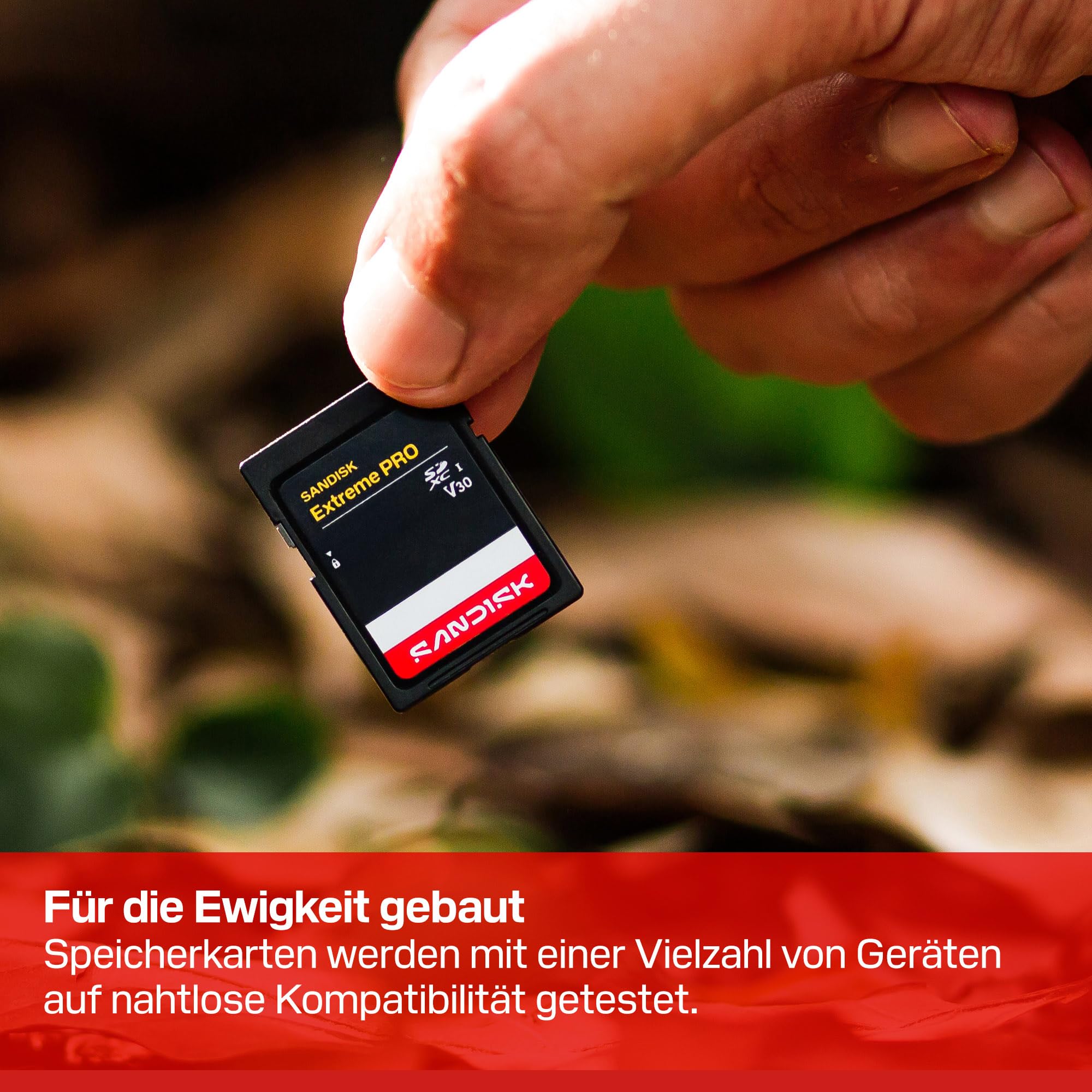 SANDISK Extreme PRO SD UHS-I-Karte 128 GB (bis zu 250 MB/s Lesegeschwindigkeit und 120 MB/s Schreibgeschwindigkeit, 4K-UHD-Video, U3, V30) Sandisk App