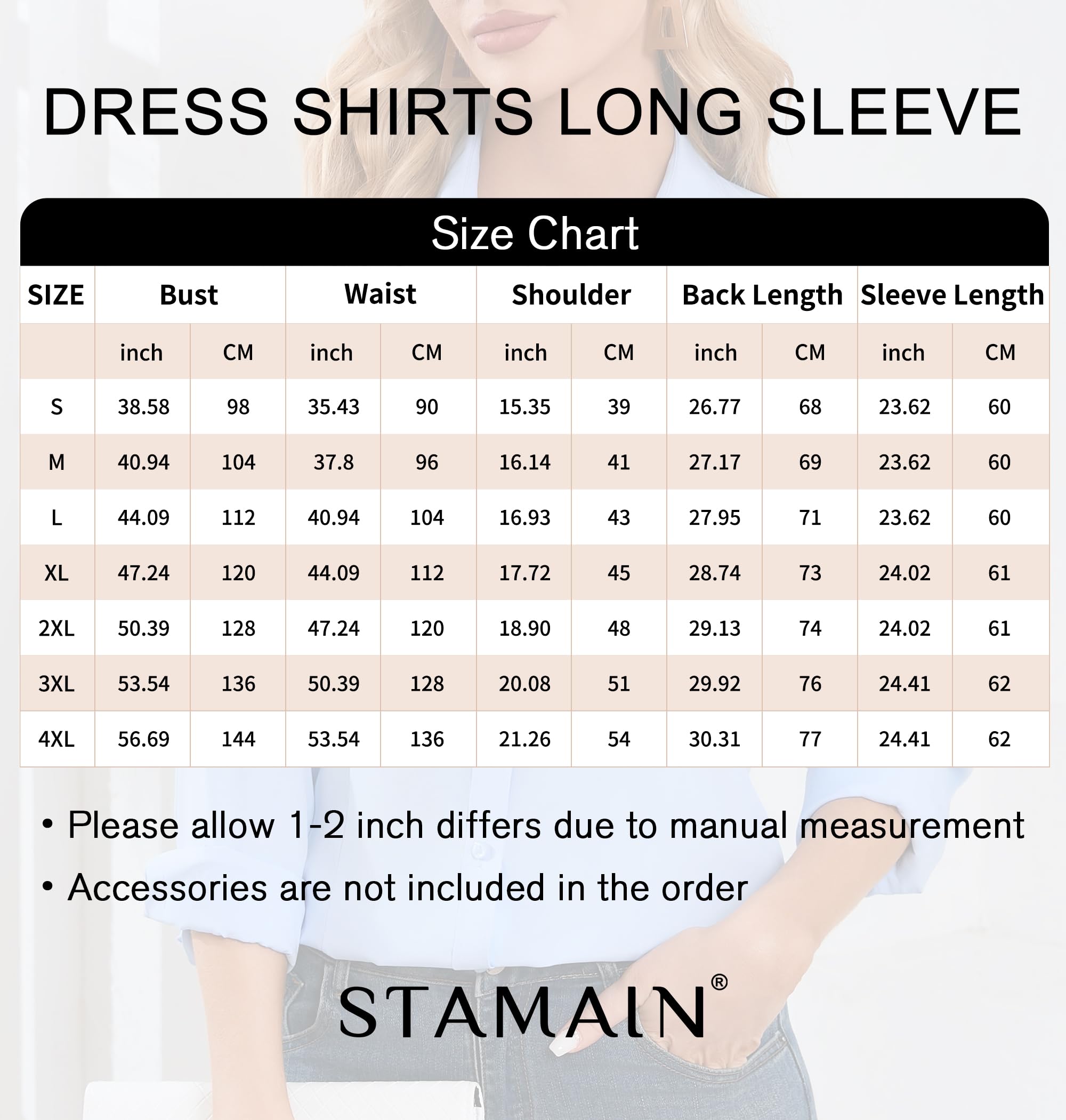Chemises à Manches Longues pour Femmes Chemisier Femme Chic et élégant Chemise de Travail Femme Couleur Unie S-4XL