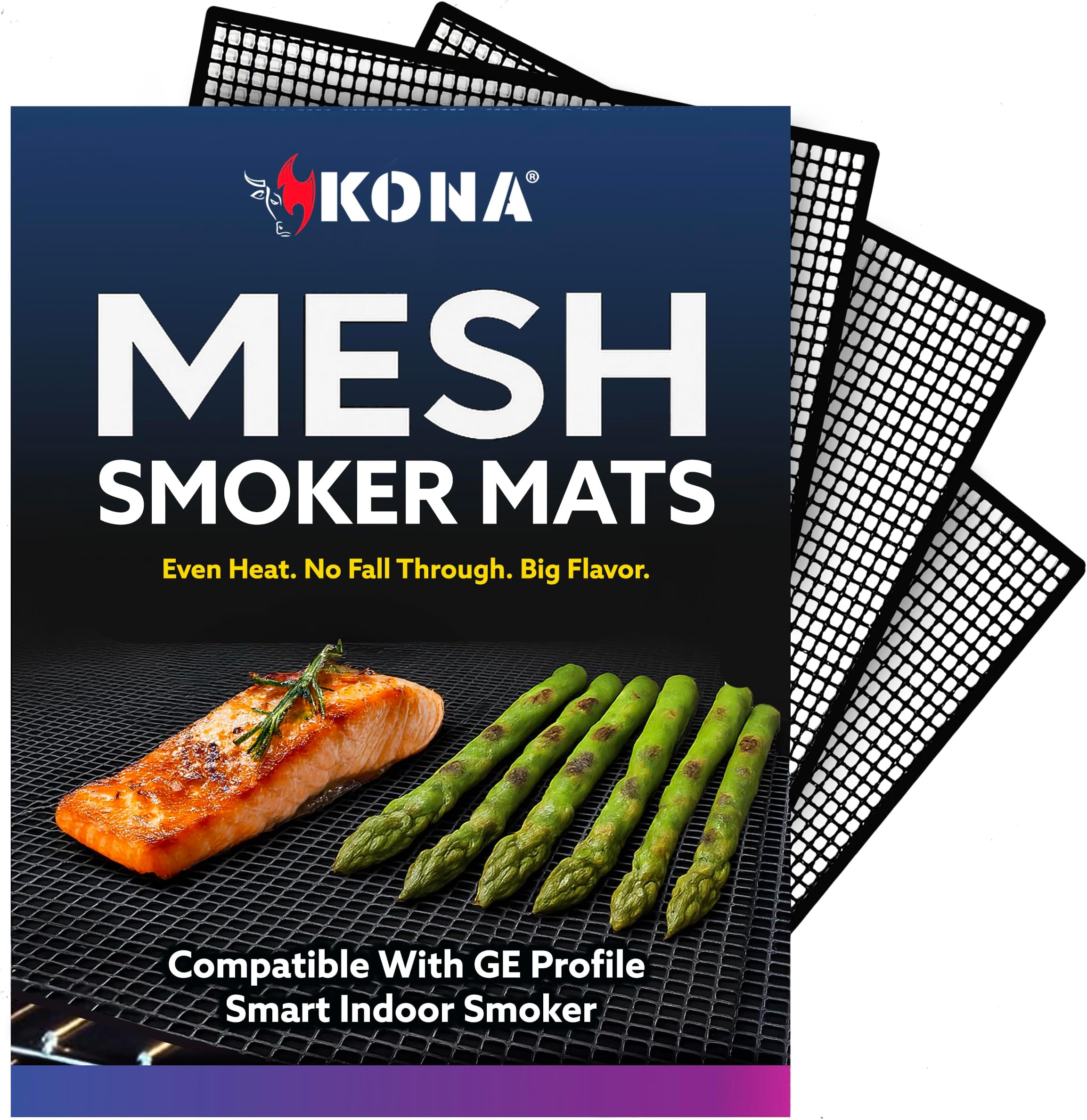 Mesh Smoker Mats - Intended for GE Profile Indoor Smoker - Non-Stick Mesh Mats (Set of 3)