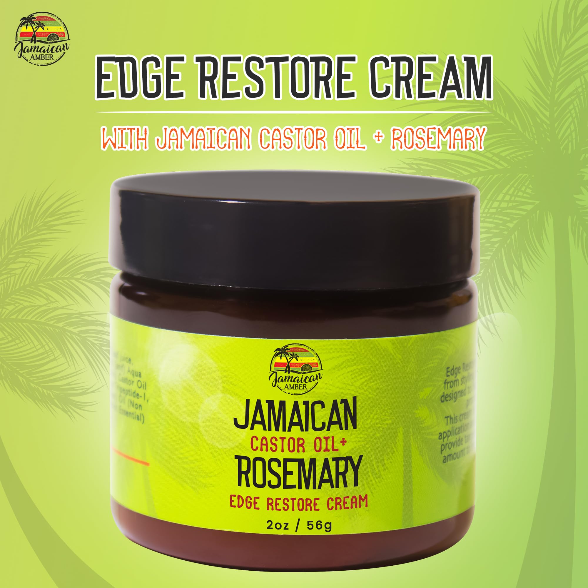 Rosemary Hair Edges Restore Cream - 60ml / 2 fl oz - Promote Hair Growth, Nourishes Follicles for All Types of Hair by Jamaican Amber - Image 2
