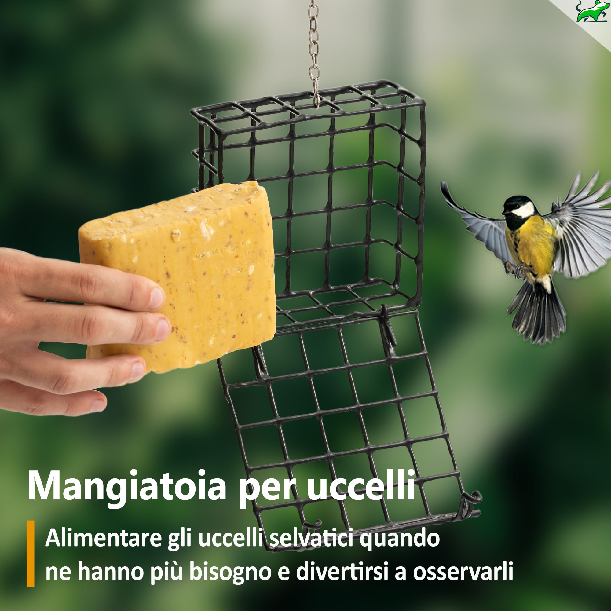 Wild Wings Mangiatoia Per Uccelli Selvatici In Metallo: Decorativa A Gabbia Per Torte Di Sugna - Nero