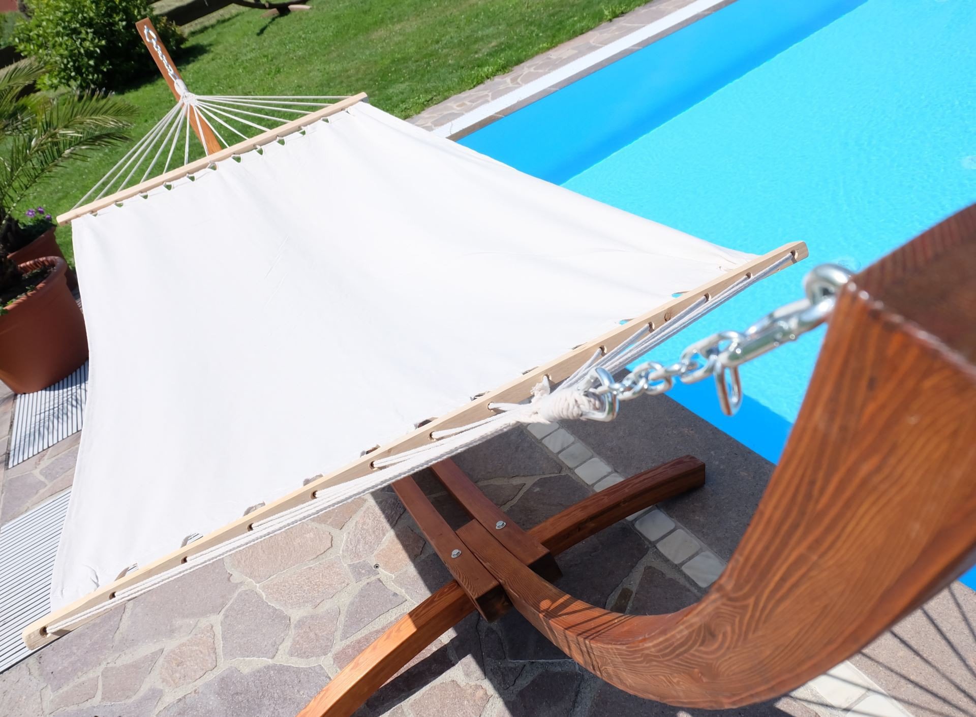 AS-S 350 cm Soporte de Hamaca Madera de alerce Incluye Hamaca Lucia