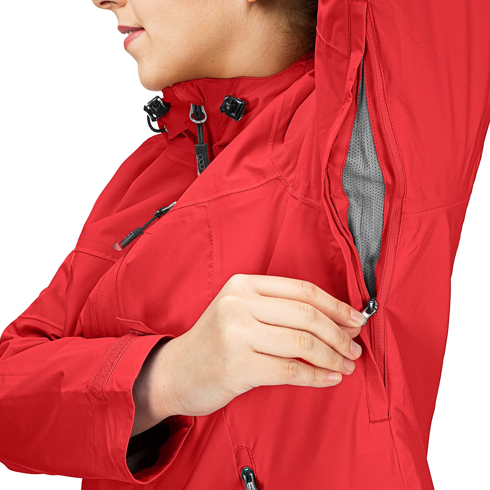 33,000ft Chubasquero para mujer, resistente al agua, chaqueta de exterior, transpirable, chaqueta de entretiempo, chaqueta ligera con capucha, cortavientos, para senderismo, viajes, senderismo y