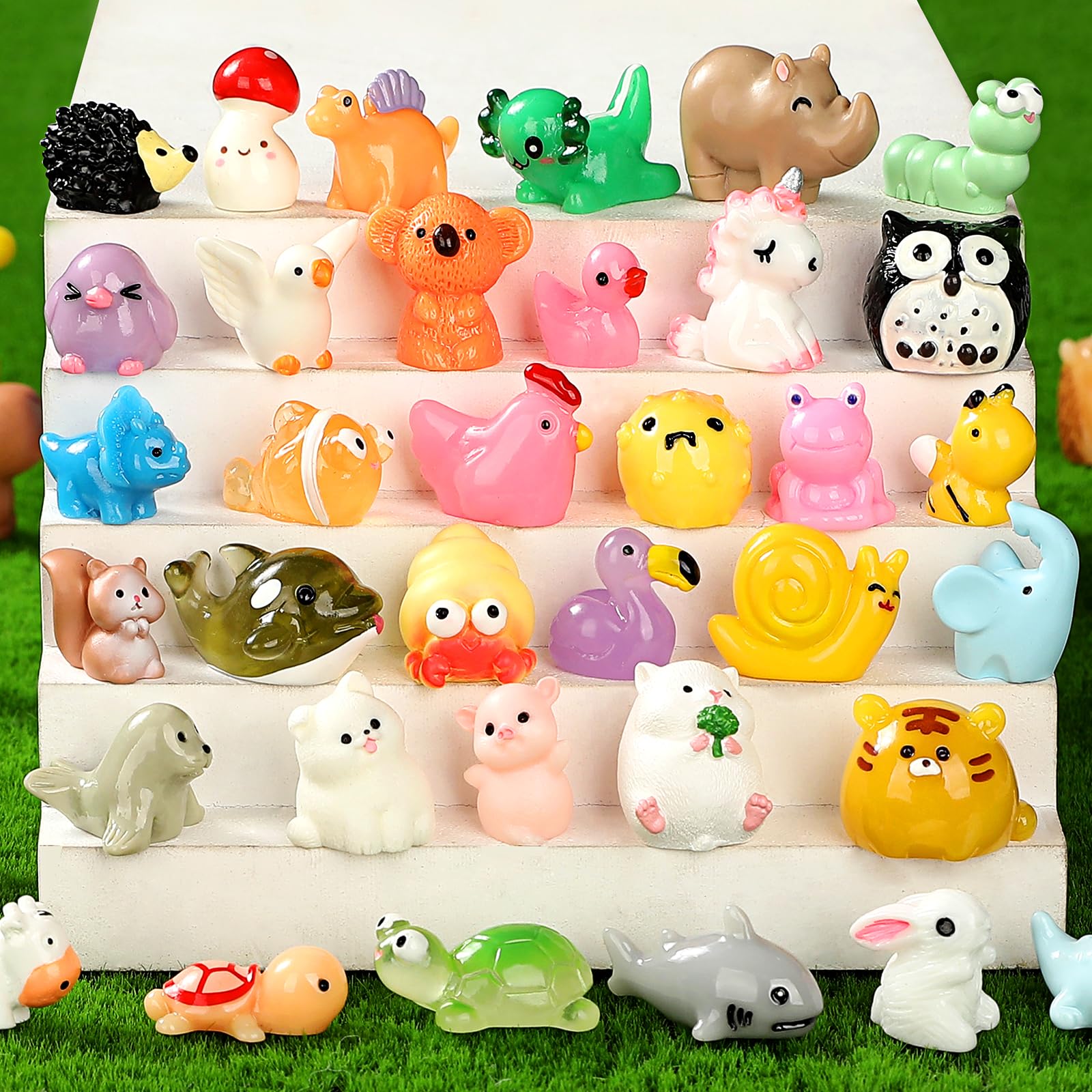 pupuluck 100pcs Mini Resin Animals 82 Styles Miniature Animal Figurines Bulk Tiny Resin Animals for Micro Fairy Garden Decor Landscape Accessories and Aquarium Decor - Image 4