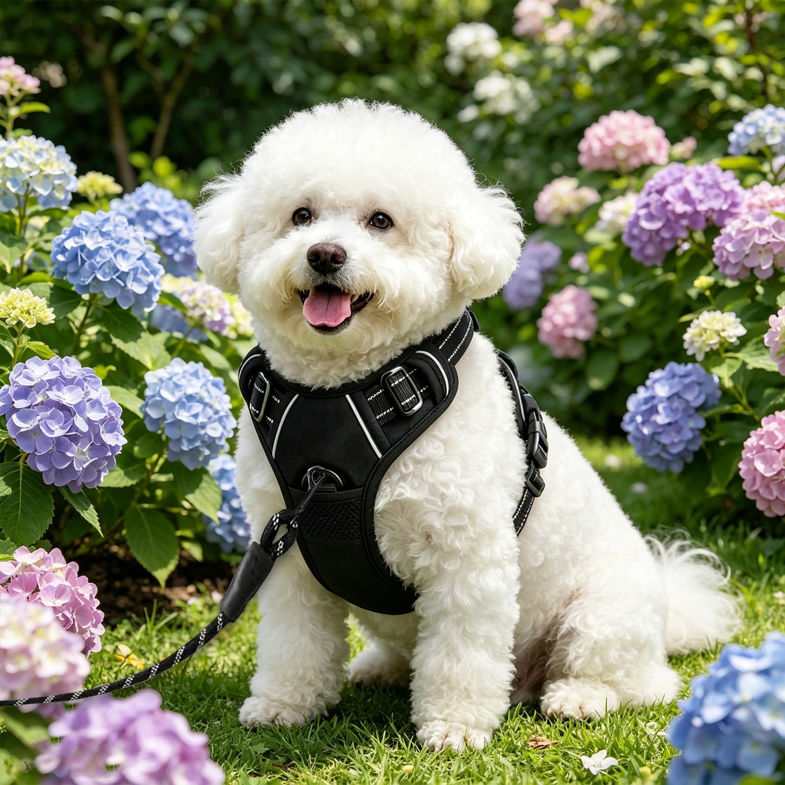 Imbracatura per cani traspirante regolabile con strisce riflettenti, taglia S